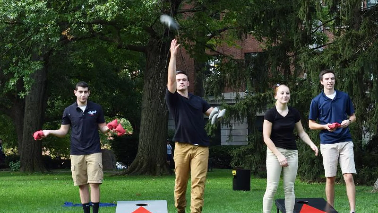 Neuroscience Students Playing Cornhole