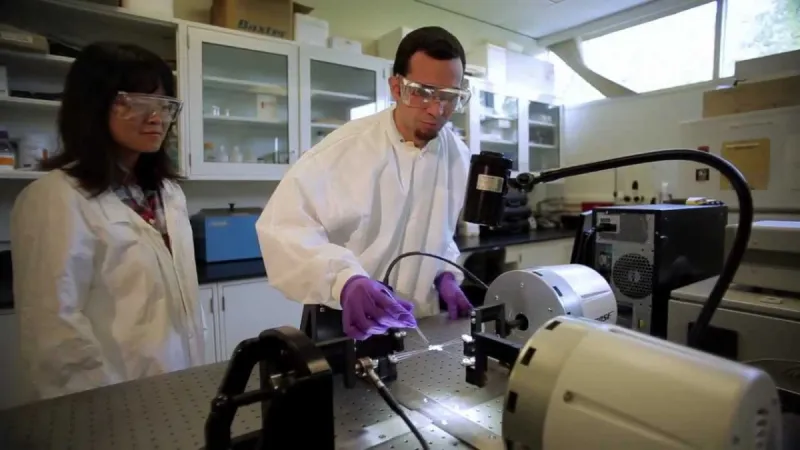 Scientists doing lab work